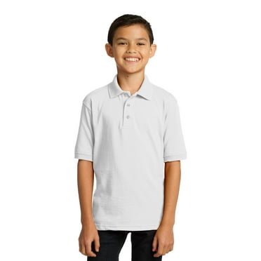 White 6 Galaxy by Harvic Kids University Little Boys S/S Pique Polo 
